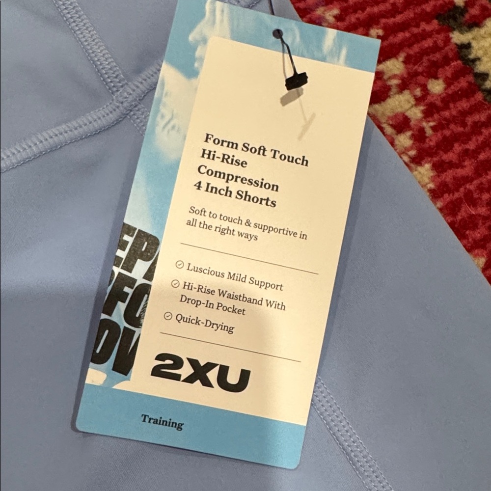 2XU Blue Form Soft Touch High Rise Compression Shorts 4" Large 2XU - Picture 2 of 13
